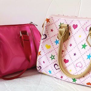 Two Pretty in Pink Purses 8" wide 5" high 2- 5" handles